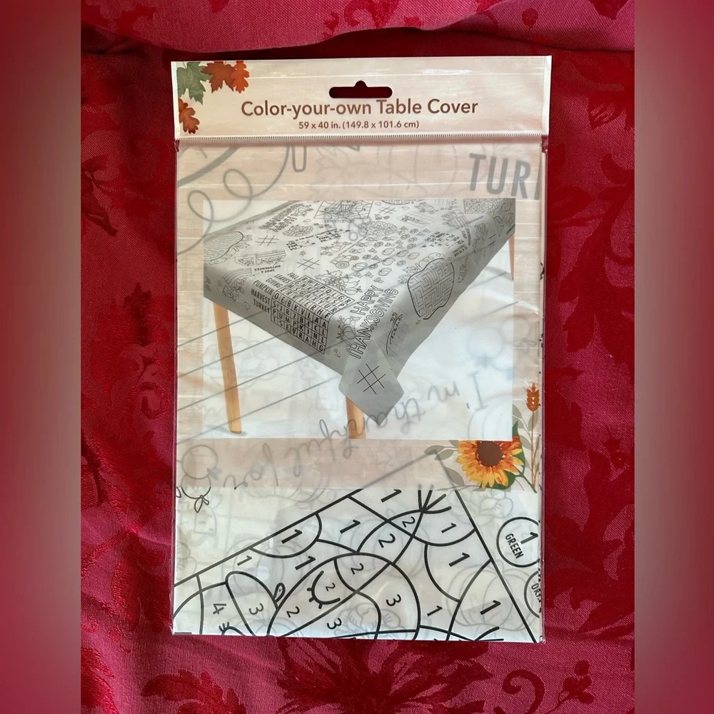 ☀️ 3/$10 Color your own Thanksgiving Table cover (see description)
